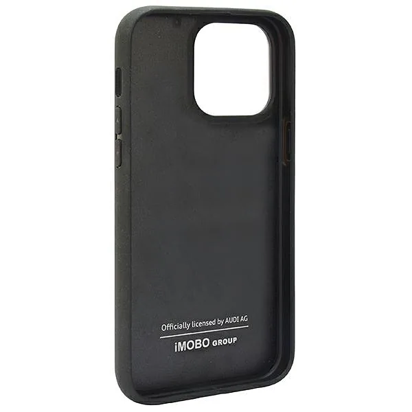 Audi Carbon Fiber Stripe iPhone 14 Pro Max 6.7″ must kõvakaaneline kaitseümbris AUS-TPUPCIP14PM-R8/D1-BK