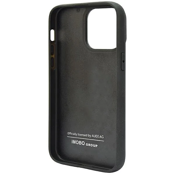 Audi Carbon Fiber Stripe iPhone 14 Pro Max 6.7″ must kõvakaaneline kaitseümbris AUS-TPUPCIP14PM-R8/D1-BK