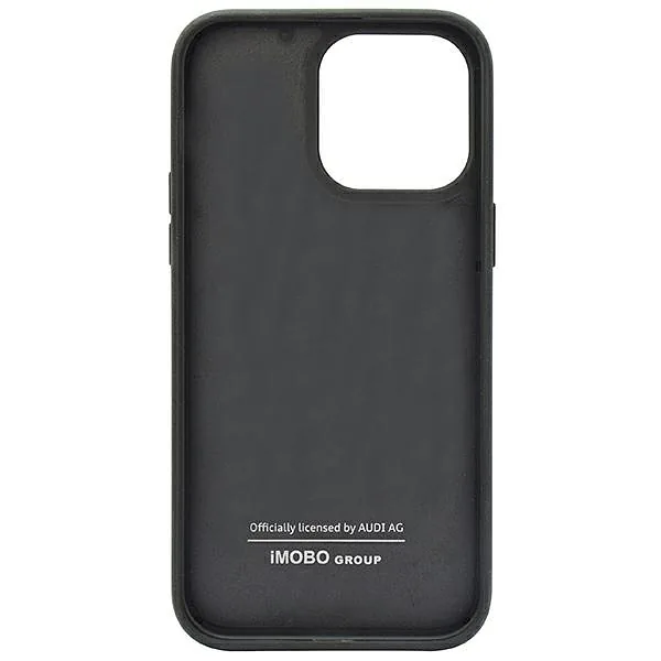 Audi Carbon Fiber Stripe iPhone 14 Pro Max 6.7″ must kõvakaaneline kaitseümbris AUS-TPUPCIP14PM-R8/D1-BK