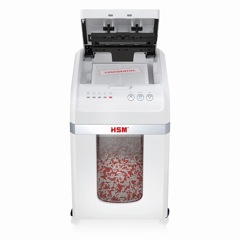 HSM Autofeed X200 paper shredder with automatic feeder, 30 L, P4, 4 x 12 mm