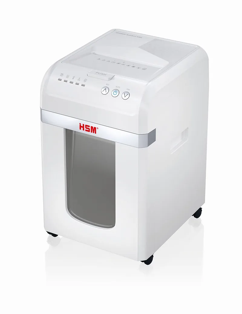 HSM Autofeed X300 paper shredder with automatic feeder, 30 L, P4, 4 x 12 mm