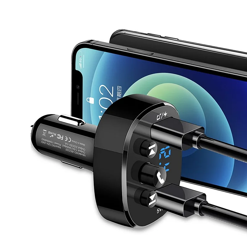XO BCC02 Transmiter FM Bluetooth MP3 car charger 15W / Black