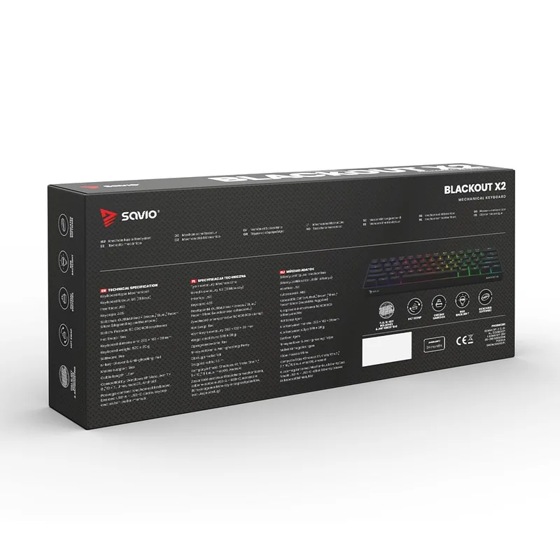 SAVIO BLACKOUT X2 Mechanical Keyboard OUTEMU Red, Hot Swap