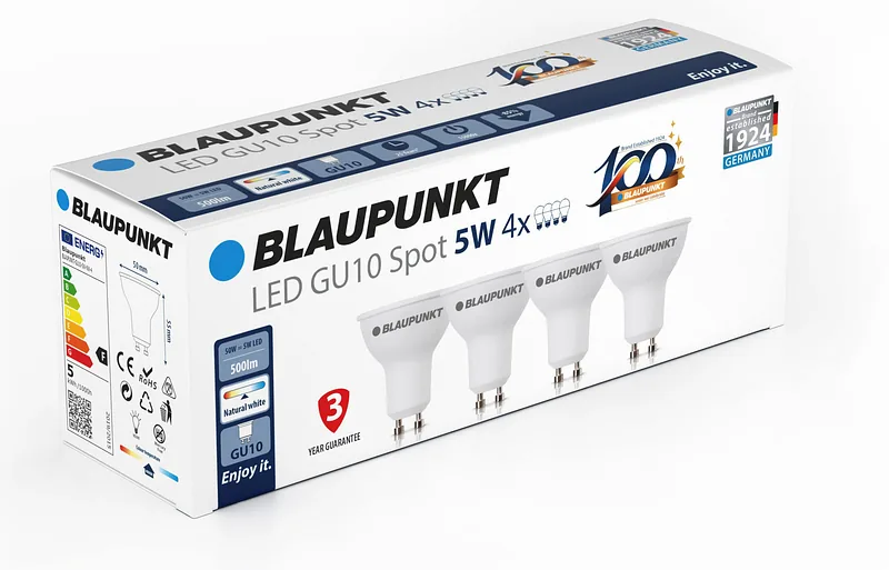 Blaupunkt LED lamp GU10 500lm 5W 4000K 4tk