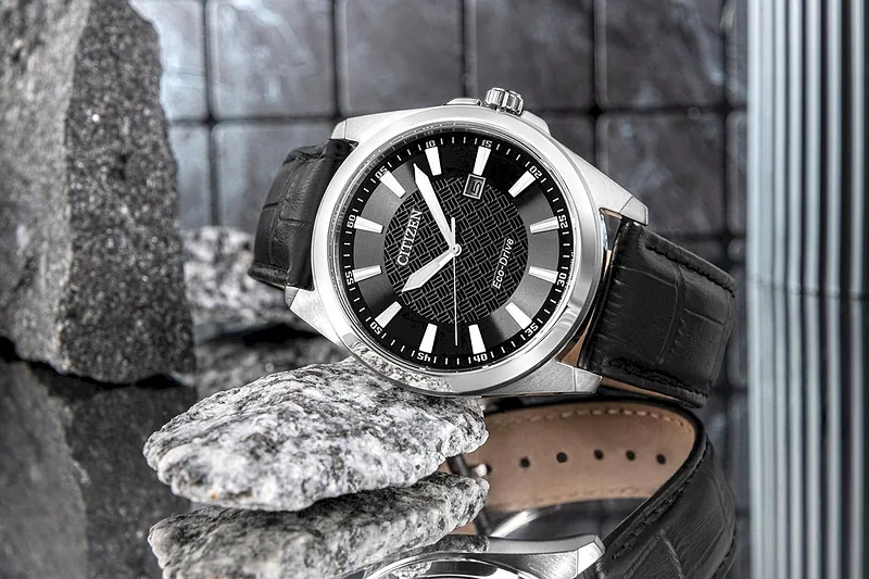 Citizen Eco-Drive Men’s Watch BM7108-14E 41mm Black Dial Leather Strap