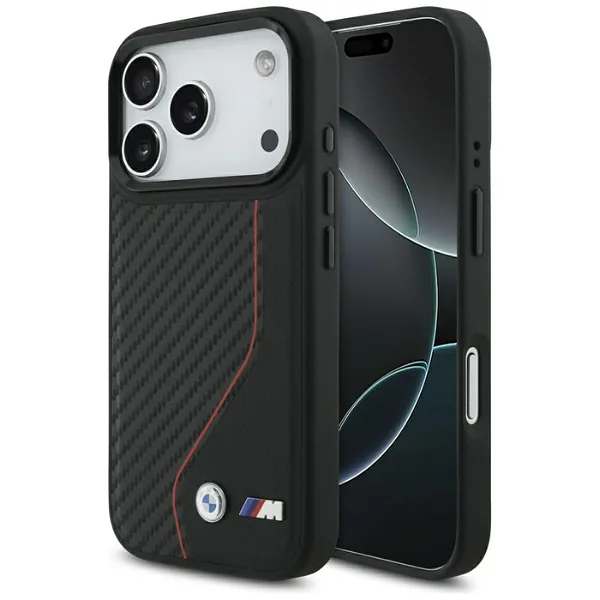 Kaitseümbris M Carbon Line & Logo MagSafe iPhone 17 Pro jaoks, punane