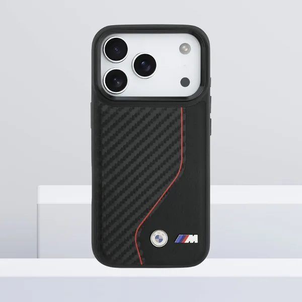 Kaitseümbris M Carbon Line & Logo MagSafe iPhone 17 Pro jaoks, punane