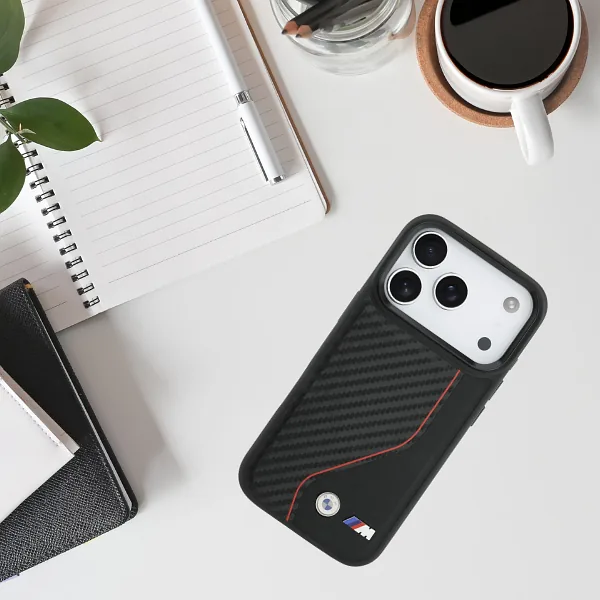 Kaitseümbris M Carbon Line & Logo MagSafe iPhone 17 Pro jaoks, punane
