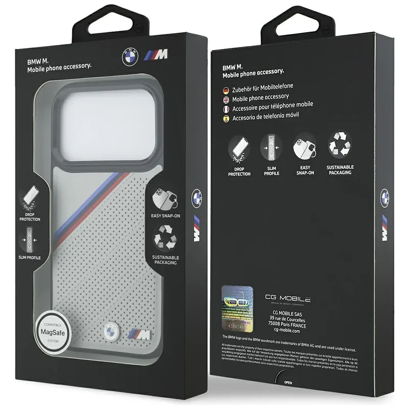 BMW M Tricolor Metallist Logo MagSafe Korpus iPhone 17 Pro jaoks, Hall