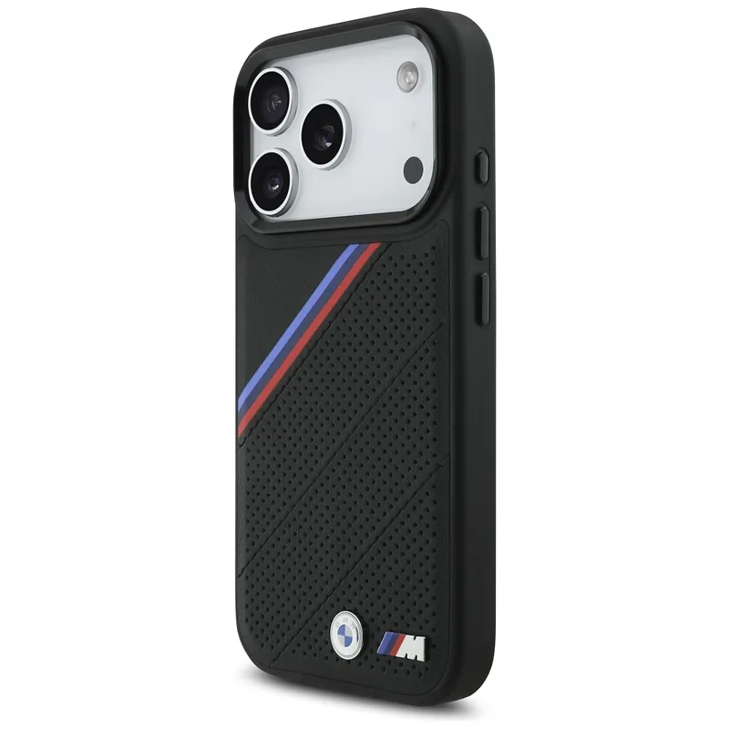 BMW M Tricolor Metallist Logo MagSafe Korpus iPhone 17 Pro jaoks Must