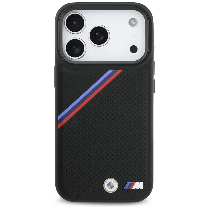 BMW M Tricolor Metallist Logo MagSafe Korpus iPhone 17 Pro jaoks Must