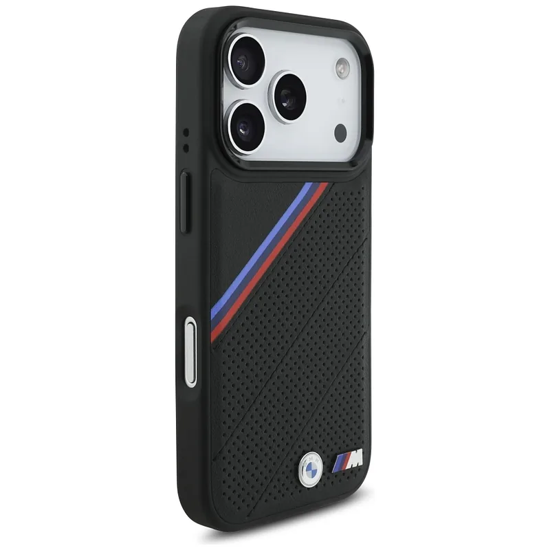 BMW M Tricolor Metallist Logo MagSafe Korpus iPhone 17 Pro jaoks Must