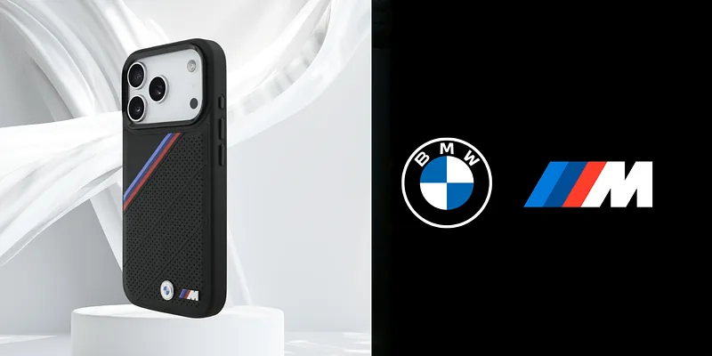 BMW M Tricolor Metallist Logo MagSafe Korpus iPhone 17 Pro jaoks Must
