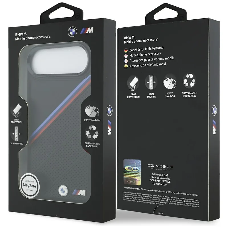 BMW M Tricolor Metallist Logo MagSafe Korpus iPhone Air jaoks Must