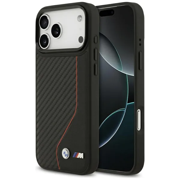 Kaitseümbris M Carbon Line & Logo MagSafe iPhone 17 Pro Maxi jaoks, punane