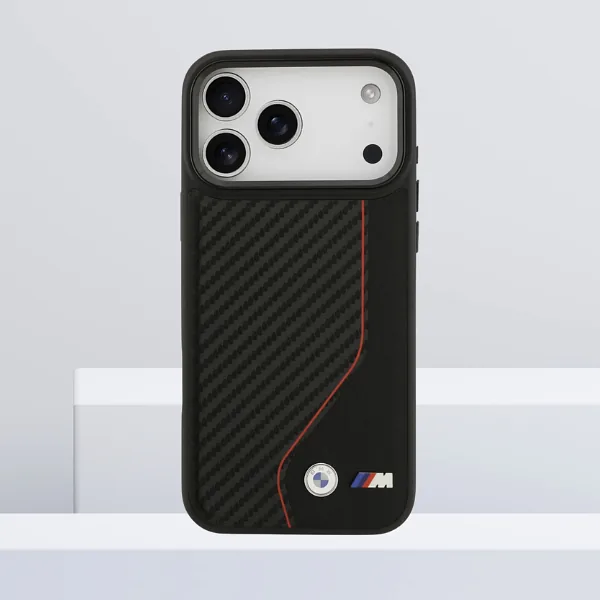 Kaitseümbris M Carbon Line & Logo MagSafe iPhone 17 Pro Maxi jaoks, punane