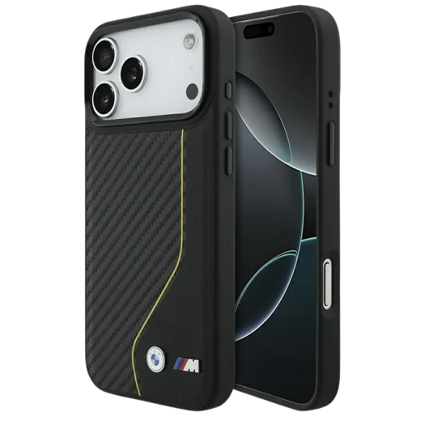 Kaitseümbris M Carbon Line & Logo MagSafe iPhone 17 Pro Max jaoks kollane