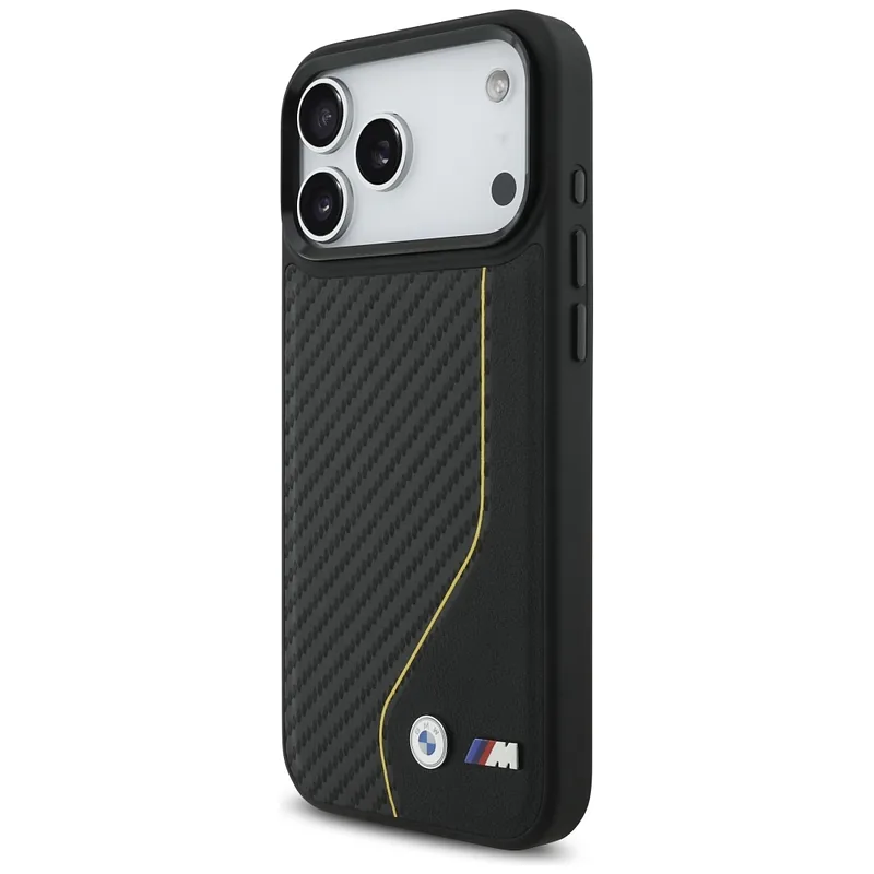 Kaitseümbris M Carbon Line & Logo MagSafe iPhone 17 Pro Max jaoks kollane