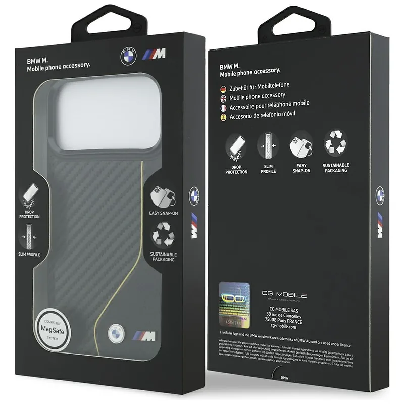 Kaitseümbris M Carbon Line & Logo MagSafe iPhone 17 Pro Max jaoks kollane