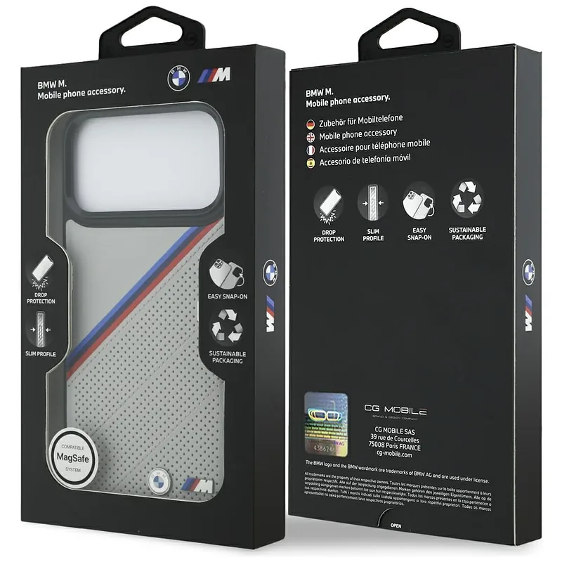 BMW M Tricolor Metallist Logo MagSafe Korpus iPhone 17 Pro Max jaoks, Hall