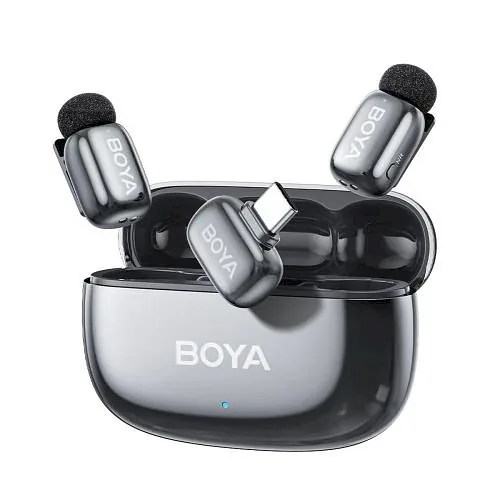 BOYA Mini 2-02 USB-C Wireless Microphone Set (2TX 1xRX) / 2.4GHz / 48kHz/24bit (Space Grey)