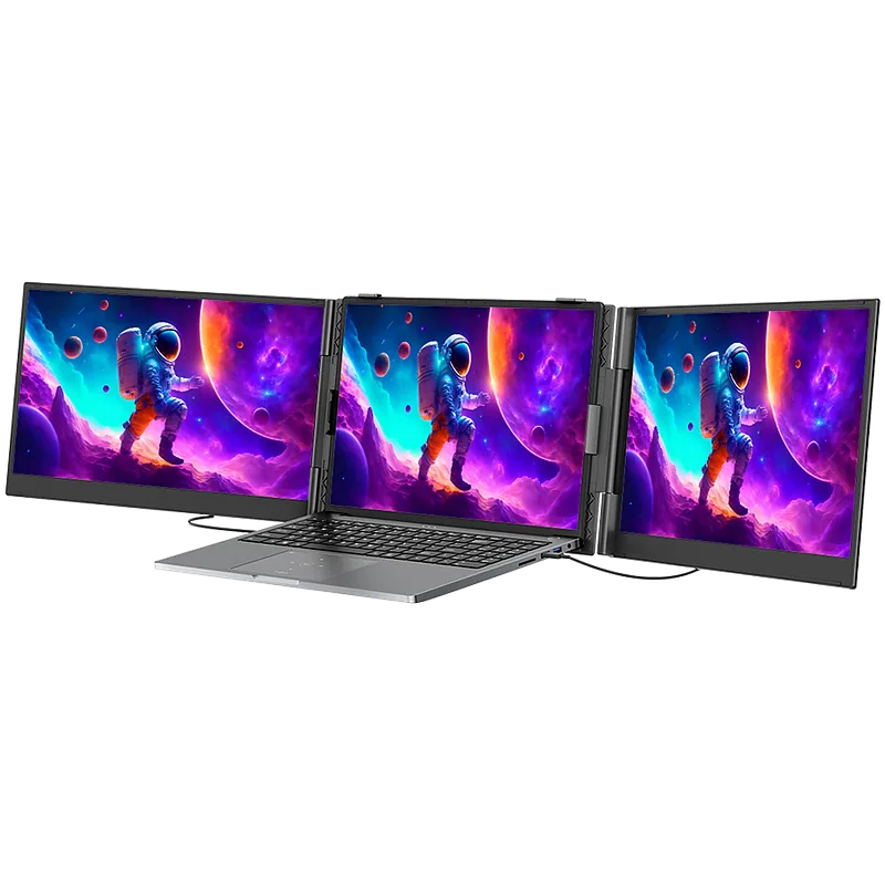 Portable monitor Blackview DCM8 Dual Screen 15.3inch 1920×1200 16:9 LCD 60Hz IPS 178 USB-C 3.1×3 364.4×237.43x21mm Grey Black