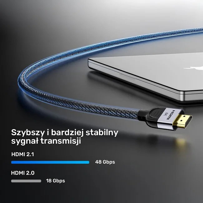 Unitek przewód 8K LUX HDMI 2.1 oplot 1M