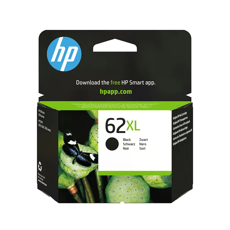 HP 62XL High Yield Black Original Ink Cartridge tindikassett 1 tk Kõrge Must