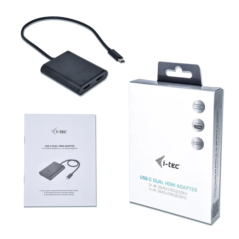 i-tec C31DUAL4KHDMI USB-graafikaadapter 3840 x 2160 pikslit Must