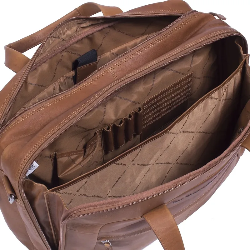 The Chesterfield Brand Ryan -sülearvutikott 17″ sülearvutile, konjak