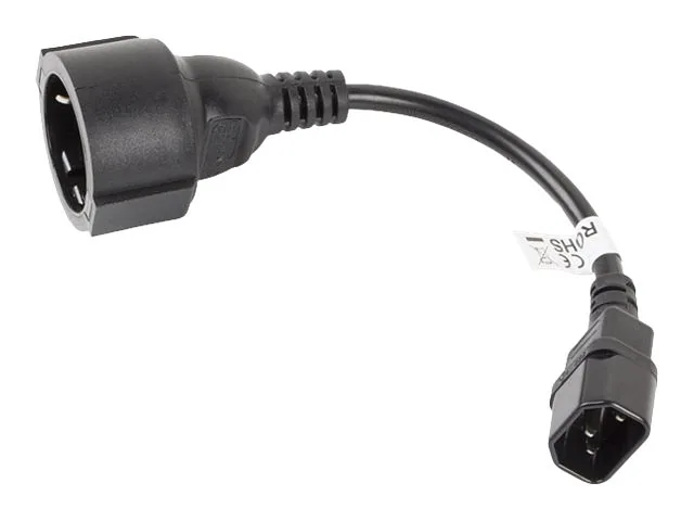 Lanberg, IEC 320 C14 to Schuko Adapter Cable for UPS, CA-C14E-10CC-0018-BK