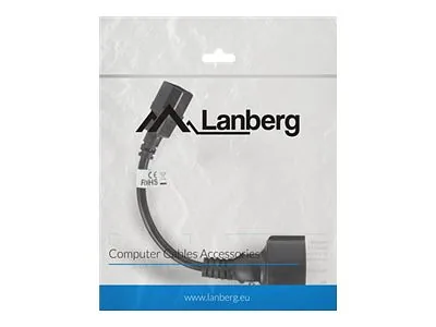 Lanberg, IEC 320 C14 to Schuko Adapter Cable for UPS, CA-C14E-10CC-0018-BK