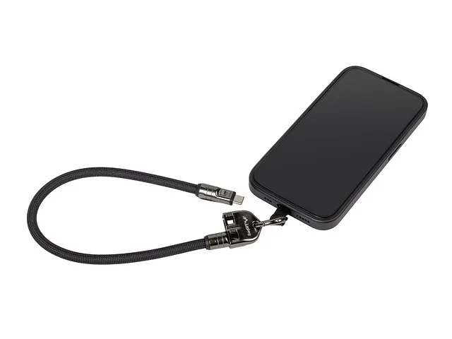 Lanberg USB-C M/M Lanyard/Keychain Cable, 0.3 m, 240 W, CA-CMCM-10LN-0003-BK