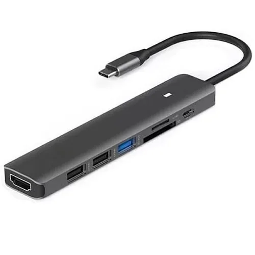 Adapter USB Type-C – HDMI, 3x USB Type-A, SD, TF, USB Type-C PD100W