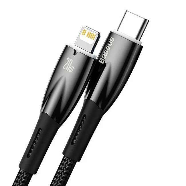 Baseus lightning – USB-C Glimmer, 20W, 2m (czarny)