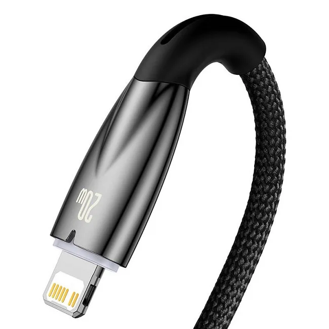 Baseus lightning – USB-C Glimmer, 20W, 2m (czarny)