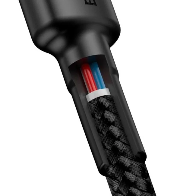 Baseus Cafule USB-C do USB-C PD 2.0, QC 3.0, 60W, 2m (czarno-czerwony)