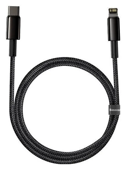 Baseus Tungsten Gold USB-C do Lightning, 20W, 5A, PD, 1m (czarny)
