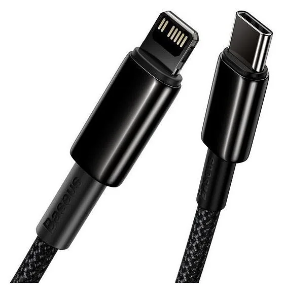 Baseus Tungsten Gold USB-C do Lightning, 20W, 5A, PD, 1m (czarny)