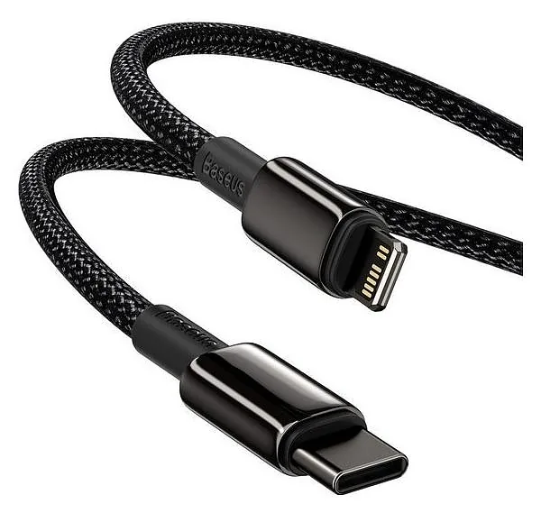 Baseus Tungsten Gold USB-C do Lightning, 20W, 5A, PD, 1m (czarny)