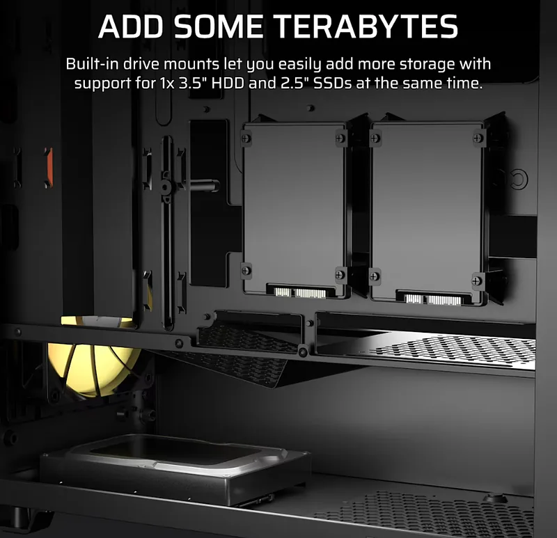 Corsair PC Case, 3200D RS ARGB, Smoke, Mid-Tower