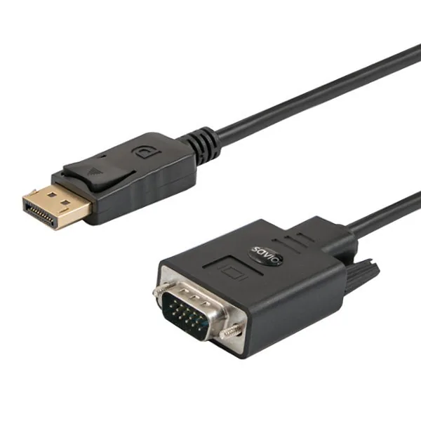 Savio Cl-203 1.8 m DisplayPort VGA (D-Sub) Black