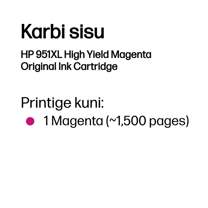 HP 951XL High Yield Magenta Original Ink Cartridge tindikassett 1 tk
