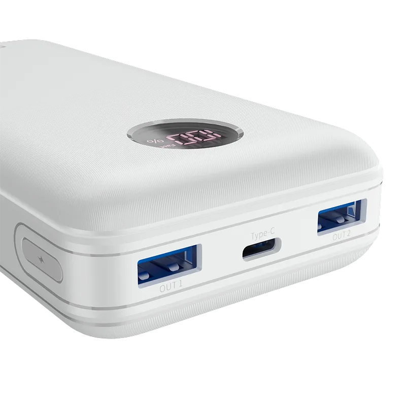 Canyon PB-2002 LED 20000 mAh PD 20W QC 3.0 biały