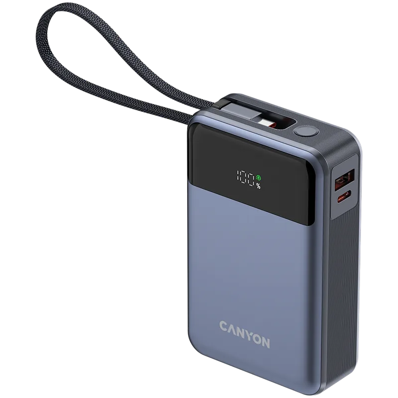 Canyon OnPower 600 z wbudowanym kablem 20000 mAh PD65W grafitowy