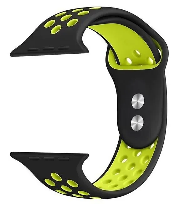 Crong Duo Sport - Pasek do Apple Watch 38/40/41/42 mm (czarny/limonkowy)