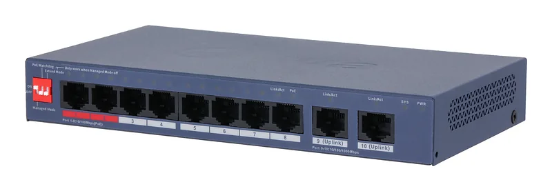 Dahua Technology CS4010-8ET2GT-110 võrgulüliti Juhitav L2 Gigabit Ethernet (10/100/1000) Power over Ethernet tugi Sinine