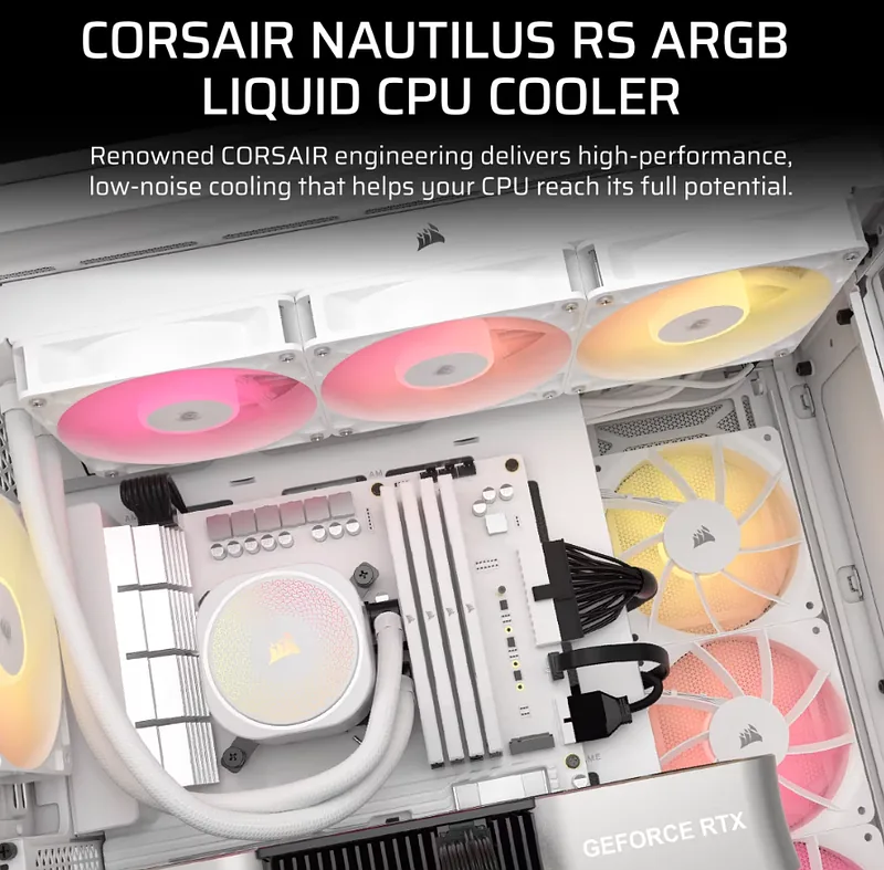 Corsair Liquid CPU Cooler, 360 RS ARGB, White