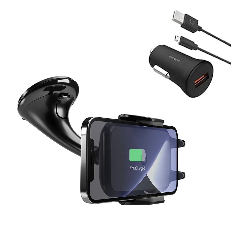 Cygnett CY348WLCCH ExoDrive Wireless 10W Phone Charger + Window Mount + auto power adapter Black/Gray
