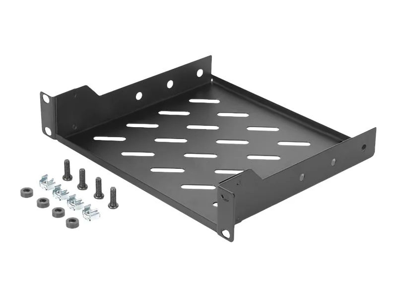 Digitus, 1U fixed shelf, DN-10-TRAY-2-B, Perfect for storage of components which are not 254 mm (10″) suitable. Slim design which takes space of 1 height unit. Easy and quick to mount or dismount. Load capacity: 25 kg, Black